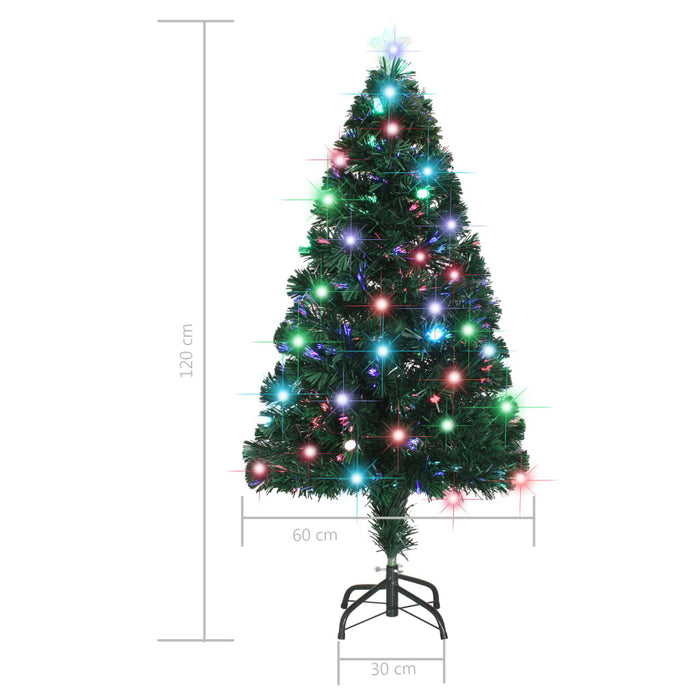 Pre-Lit Christmas Tree with Stand 120cm Fibre Optic LED Lights Xmas Decor