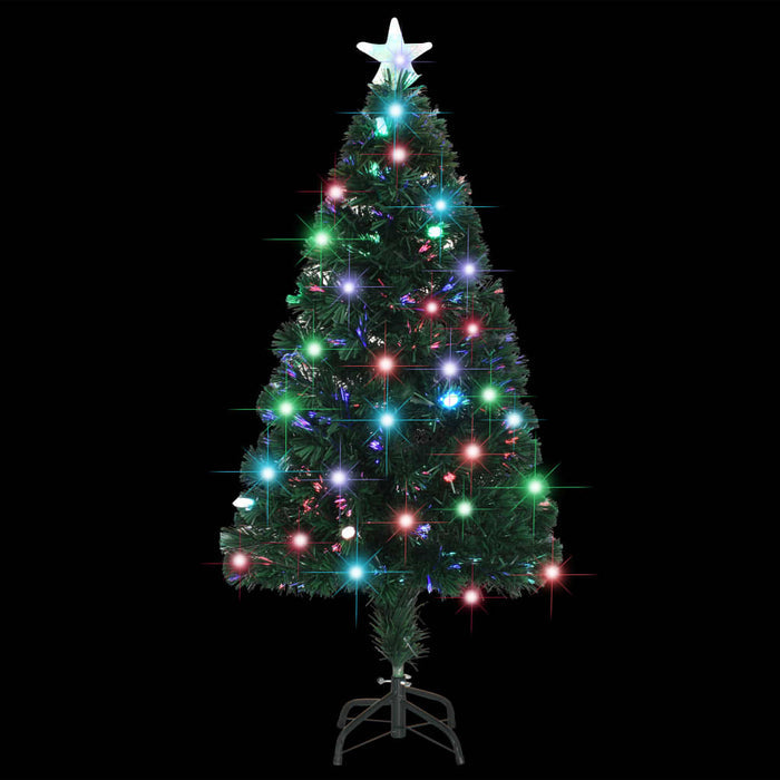 Pre-Lit Christmas Tree with Stand 120cm Fibre Optic LED Lights Xmas Decor