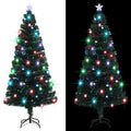 Pre-Lit Christmas Tree with Stand 150cm Fibre Optic LED Lights Xmas Decor