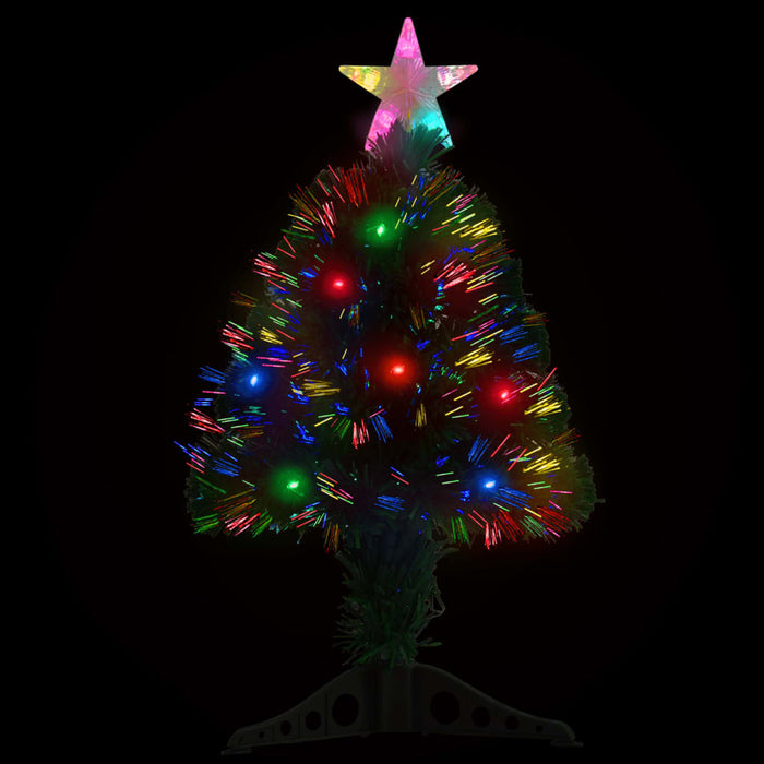 Pre-Lit Christmas Tree with Stand 64cm Fibre Optic LED Lights Xmas Decor