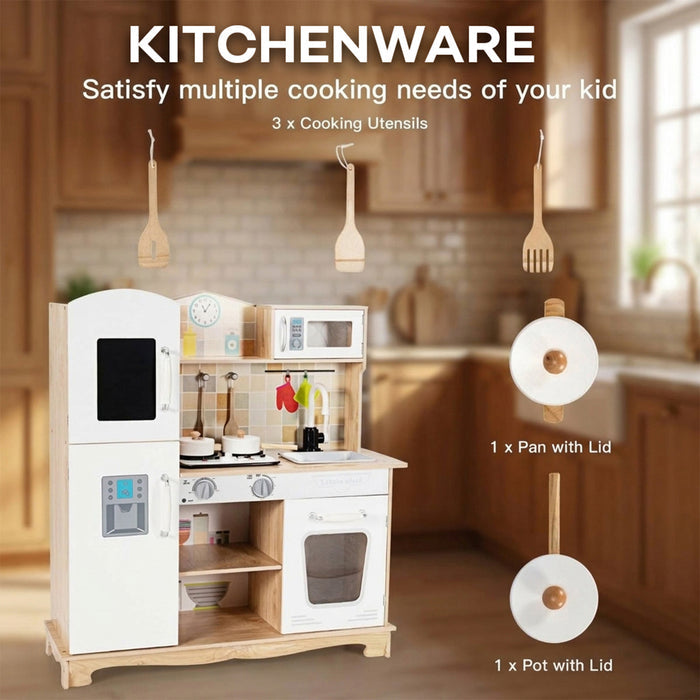 Pretend Cooking Play Toy with Realistic Light Sound Kids Kitchen Set Toy