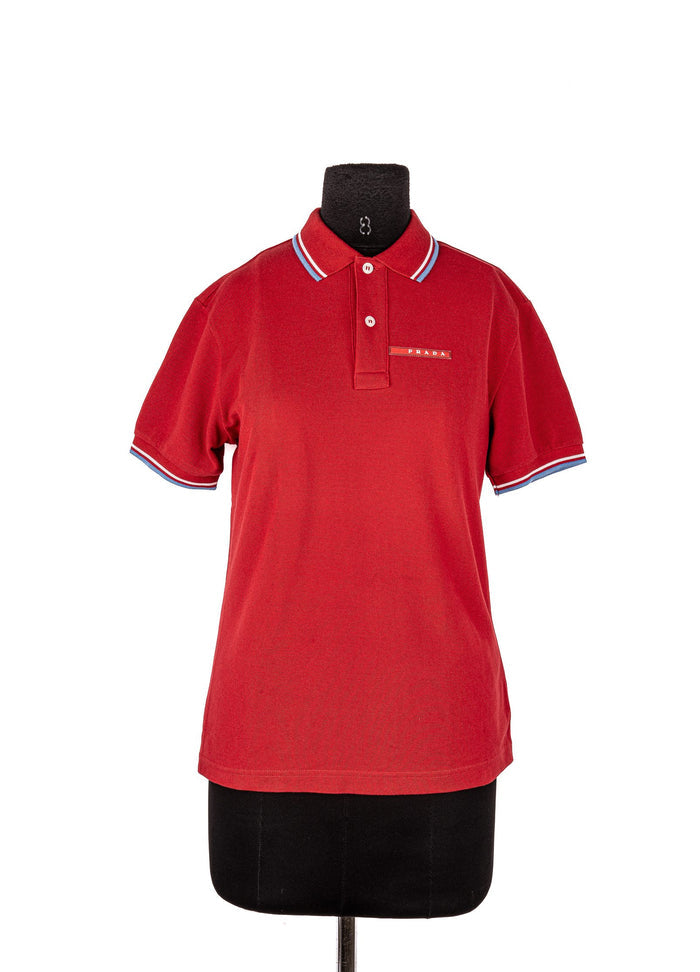 Red Polo Neck T-Shirt