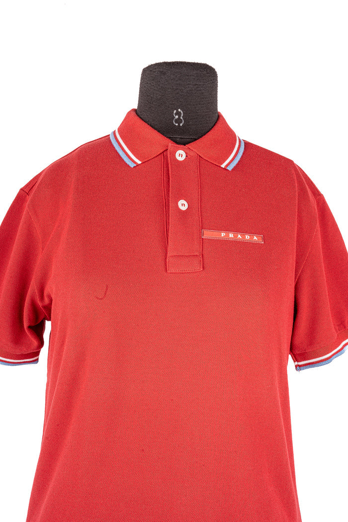 Red Polo Neck T-Shirt