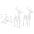 Reindeers & Sleigh Christmas Decoration 160 LEDs 130 cm Acrylic