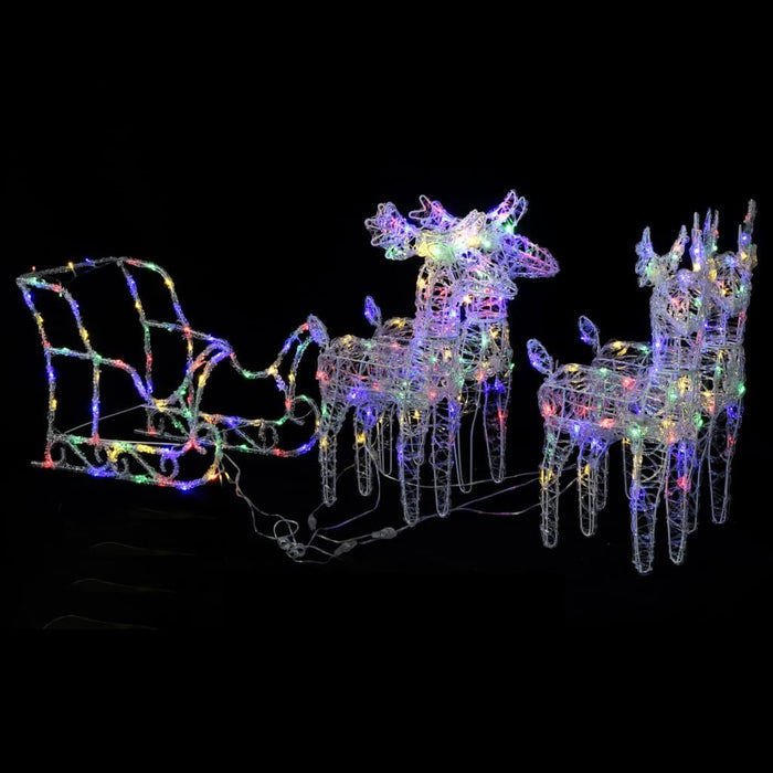 Reindeers & Sleigh Christmas Decoration 280x28x55 cm Acrylic