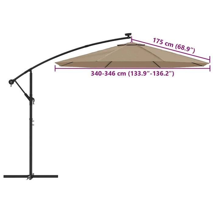 Replacement Cantilever Umbrella Fabric UV Protective Polyester 350cm Taupe