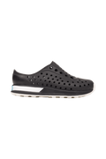Side view of a Native Shoes Kids Robbie Block Kids Footwear in Jfyblk/Jfyblk/Shlwht/Shlspckrb