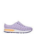 Side view of a Native Shoes Kids Robbie Block Kids Footwear in Troprp/Bnwht/Parapnk/Glmspckrb