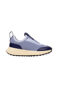 Side view of a Native Shoes Kids Robbie Dash Kids Footwear in Oasisbl/Tapoffwht/Jfyblk