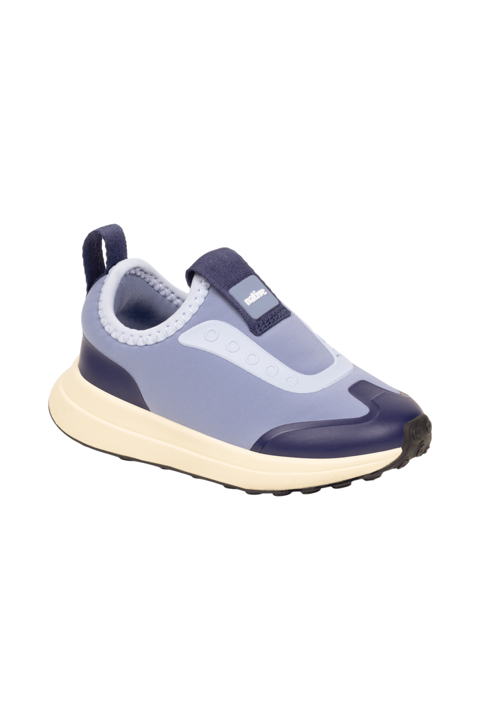 Bottom view of a Native Shoes Kids Robbie Dash Kids | Oasisbl/Tapoffwht/Jfyblk Footwear in Oasisbl/Tapoffwht/Jfyblk