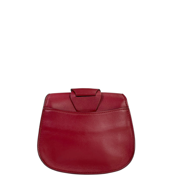Roberto Cavalli Lion Head Shoulder Bag Red Leather