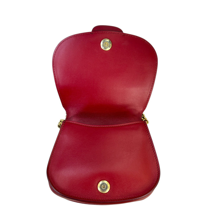 Roberto Cavalli Lion Head Shoulder Bag Red Leather