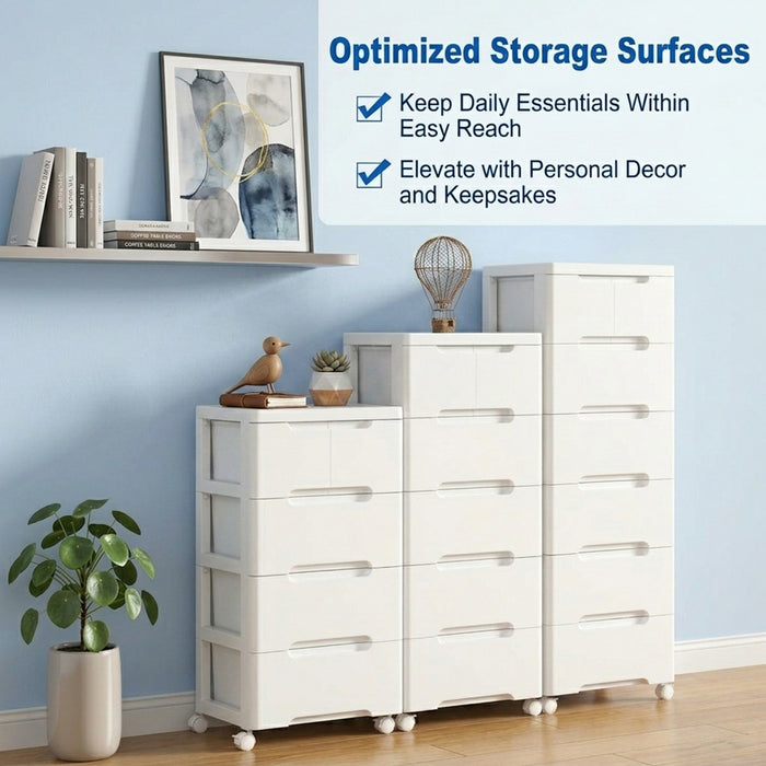 Rolling Storage Cabinet with 6 Tiers Drawers and Wheels Furniture Home