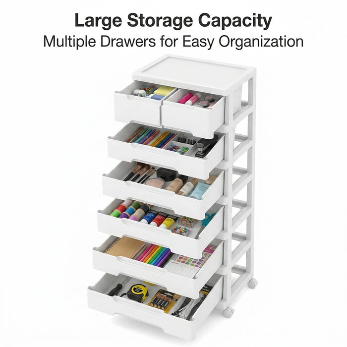 Rolling Storage Cabinet with 6 Tiers Drawers and Wheels Furniture Home