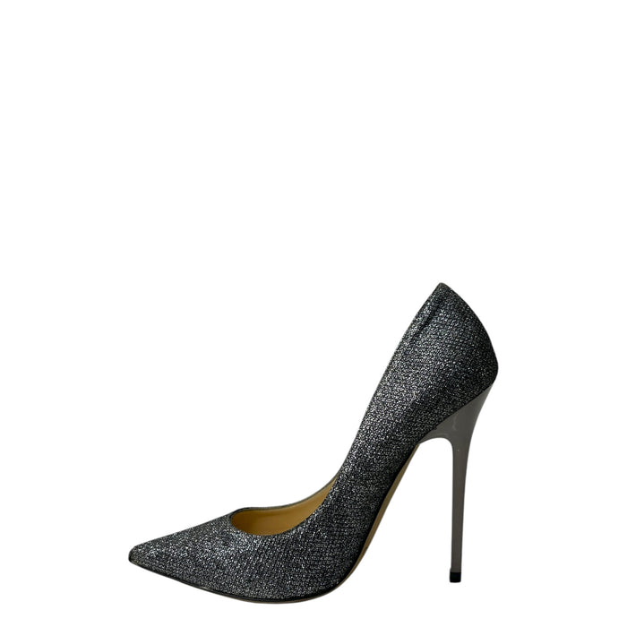 Jimmy Choo Romy Pointed Toe Black Glitter Pumps EU 34