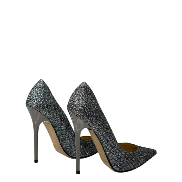 Jimmy Choo Romy Pointed Toe Black Glitter Pumps EU 34