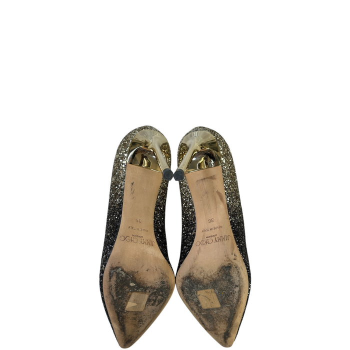 Jimmy Choo Romy Pumps Gradation Coarse Glitter Size 36