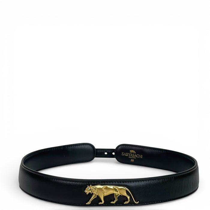 Sabyasachi Royal Bengal Tiger Belt Black Leather 76cm