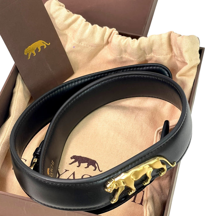 Sabyasachi Royal Bengal Tiger Belt Black Leather 76cm