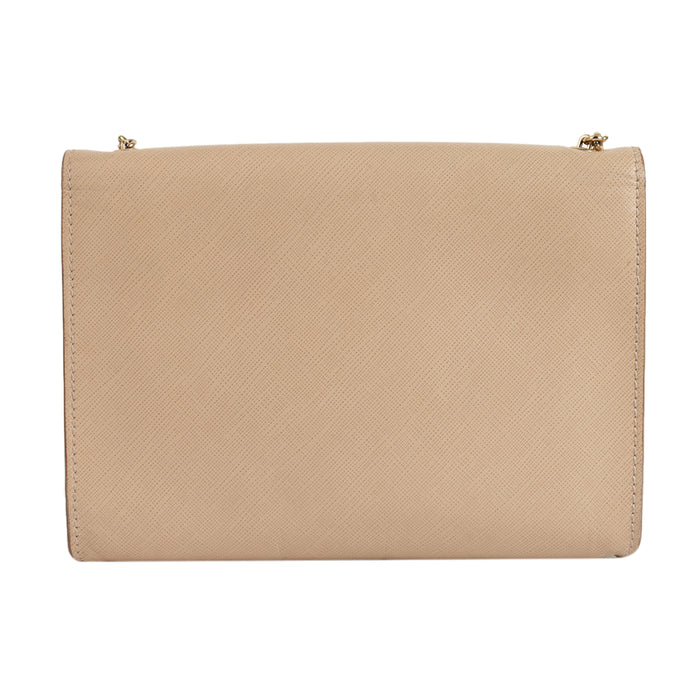 Salvatore Ferragamo Beige Miss Vara  Bow Textured  Leather Cross Body Bag