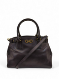 Salvatore Ferragamo Beky Burgundy Large Tote Bag