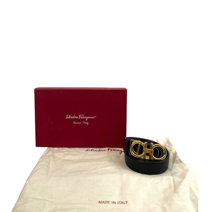 Salvatore Ferragamo Gold Gancini Buckle Belt 100 cm