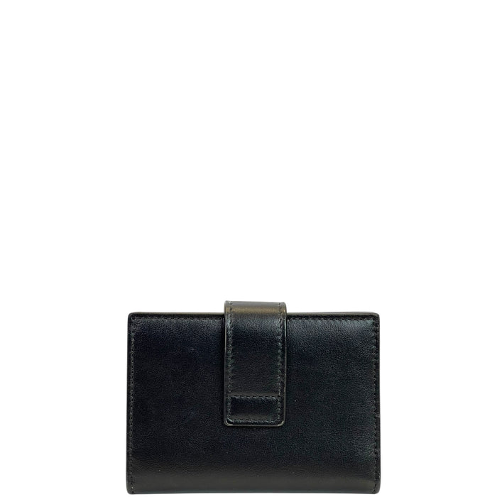 Salvatore Ferragamo Hug Card Holder Black Calf Leather
