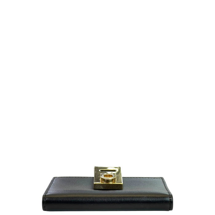 Salvatore Ferragamo Hug Card Holder Black Calf Leather