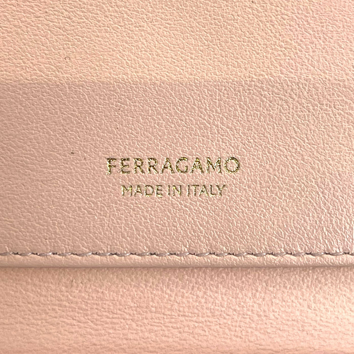 Salvatore Ferragamo Hug Card Holder Black Calf Leather