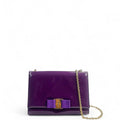 Salvatore Ferragamo Vara Ginny Bow Bag Purple Patent Leather