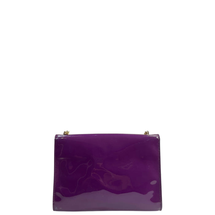 Salvatore Ferragamo Vara Ginny Bow Bag Purple Patent Leather