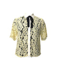 SANDRO Amarine Floral Mesh Short Sleeve Shirt Size S