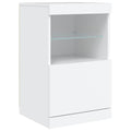 Sideboard with RGB LED Lights Storage Cabinet Buffet Compact Engineered White