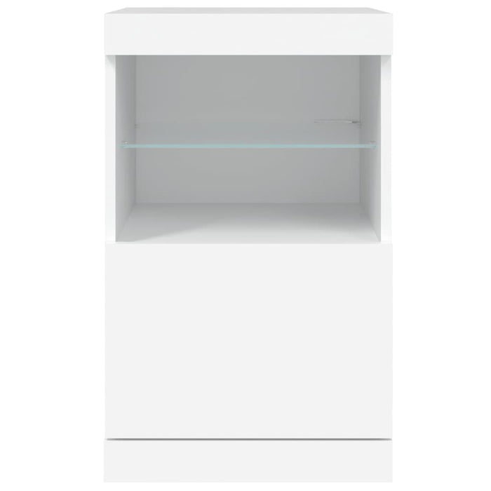 Sideboard with RGB LED Lights Storage Cabinet Buffet Compact Engineered White