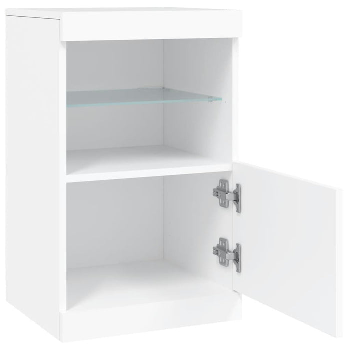 Sideboard with RGB LED Lights Storage Cabinet Buffet Compact Engineered White