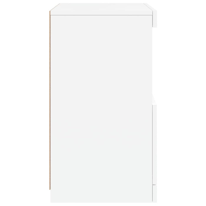 Sideboard with RGB LED Lights Storage Cabinet Buffet Compact Engineered White