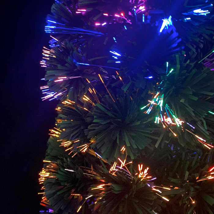 Slim Artificial Christmas Tree with Stand 120cm Fibre Optic LED Xmas Decor
