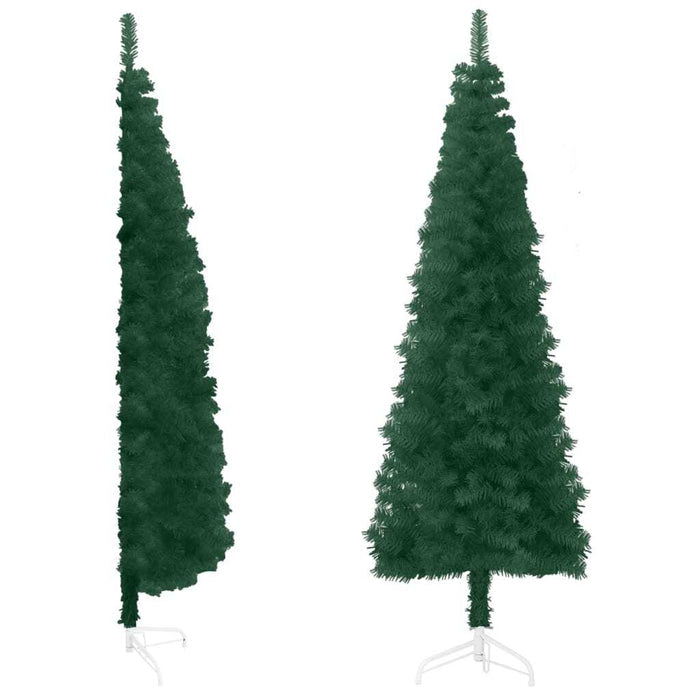 Slim Artificial Half Christmas Tree with Stand Green 180 cm