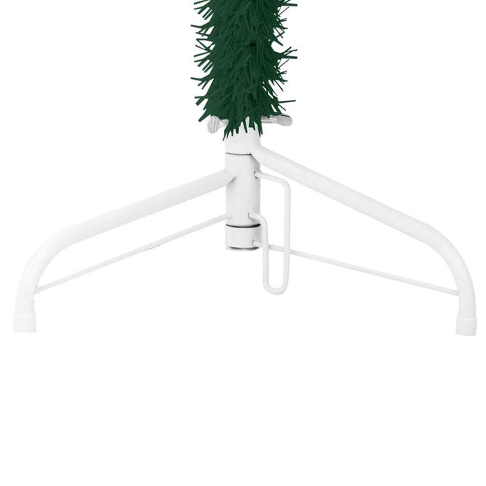 Slim Artificial Half Christmas Tree with Stand Green 180 cm