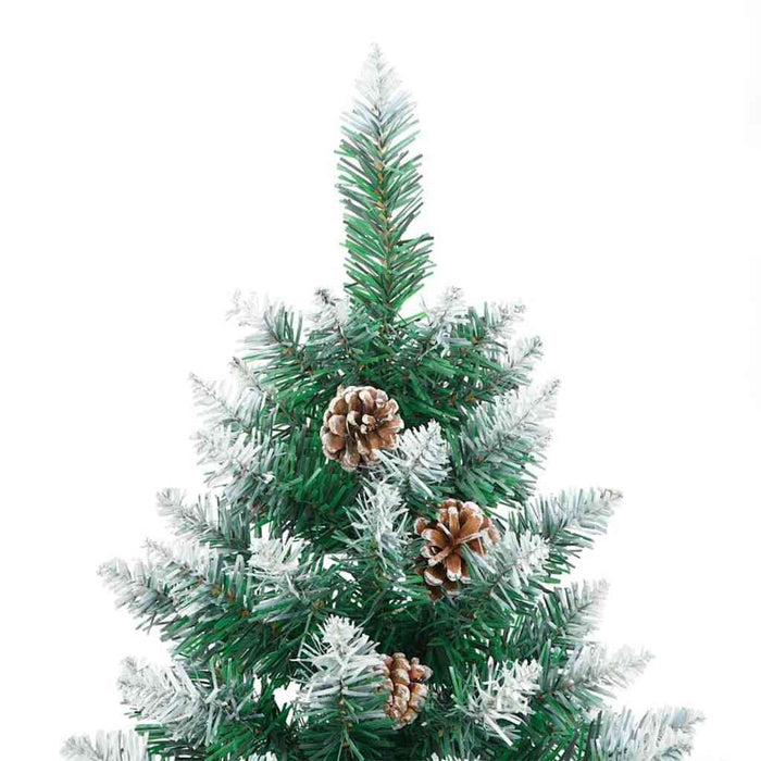 Slim Christmas Tree Green 210 cm PVC and Solid Pine wood