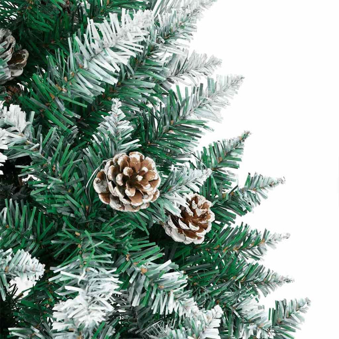 Slim Christmas Tree Green 210 cm PVC and Solid Pine wood
