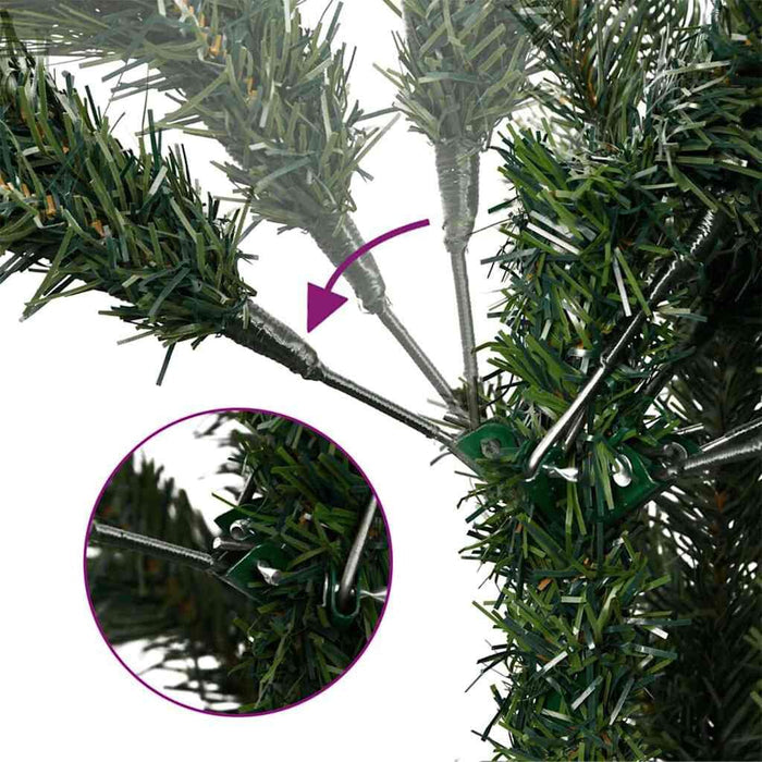 Slim Christmas Tree Green 210 cm PVC and Solid Pine wood