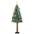 Slim Christmas Tree with 300 LEDs Green and White 210 cm