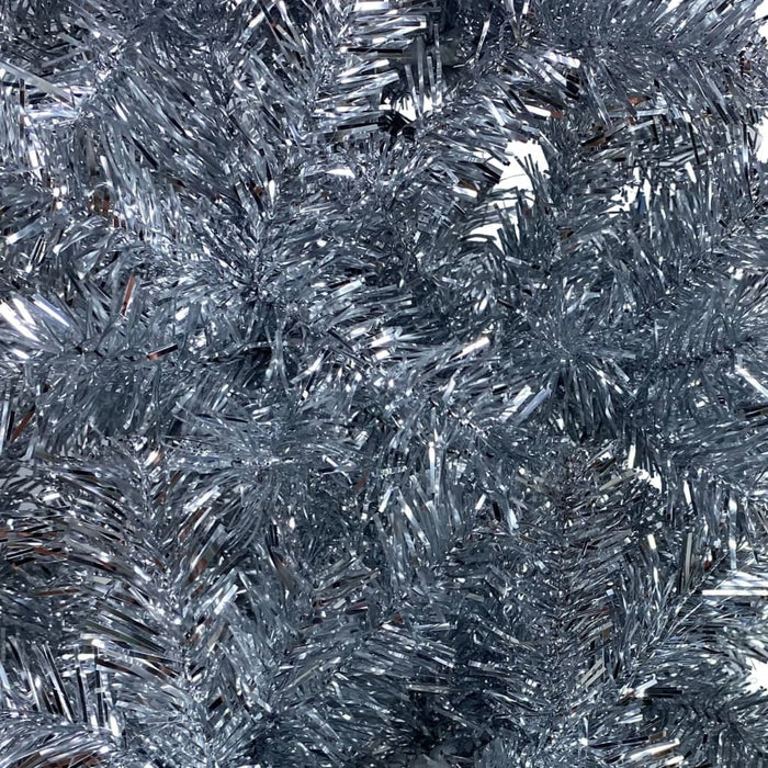 Slim Christmas Tree with LEDs Silver 180 cm
