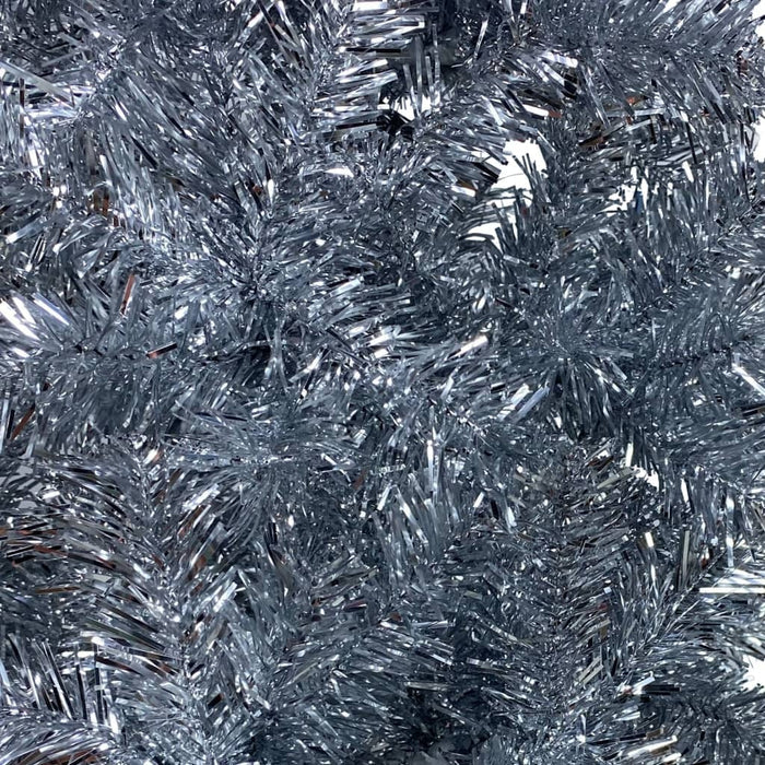 Slim Christmas Tree with LEDs Silver 240 cm