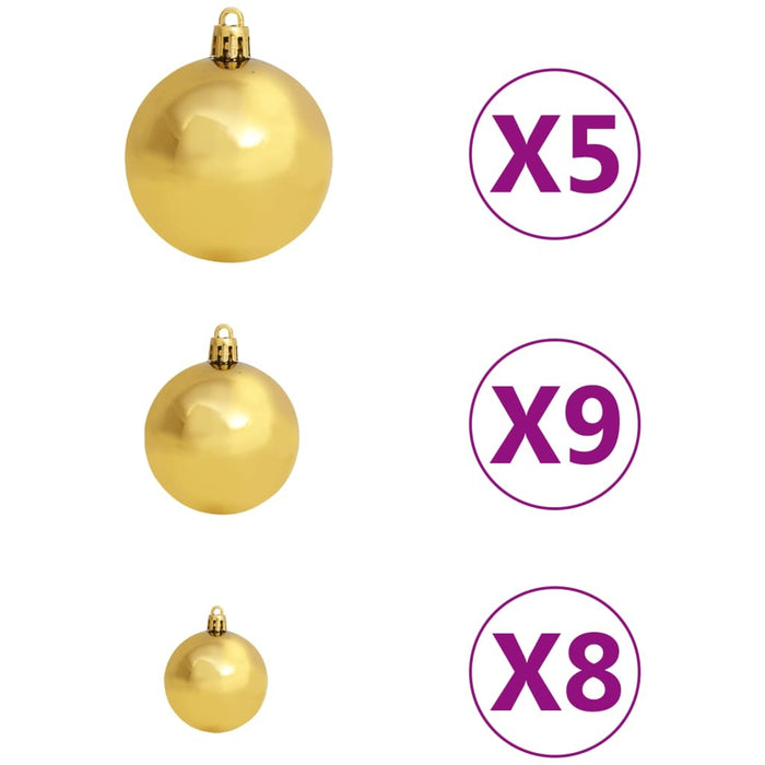 Slim Christmas Tree with LEDs&Ball Set 210 cm Silver