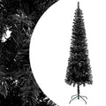 Slim Christmas Tree with LEDs&Ball Set Black 210 cm