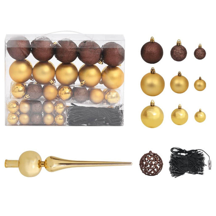 Slim Christmas Tree with LEDs&Ball Set Black 210 cm