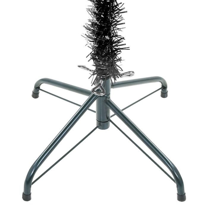 Slim Christmas Tree with LEDs&Ball Set Black 240 cm