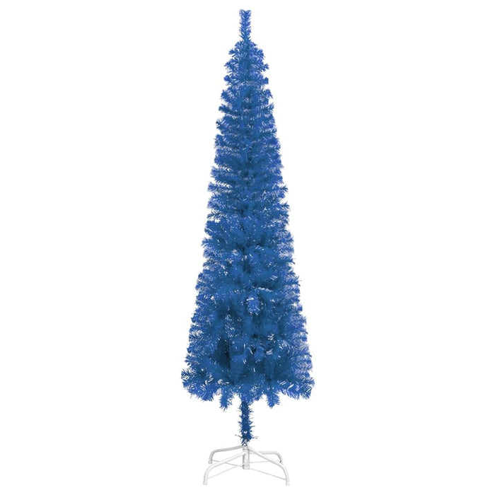 Slim Christmas Tree with LEDs&Ball Set Blue 120 cm